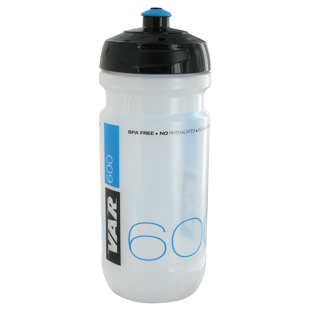 Bidón VAR 600ml Transparente Negro/Azul