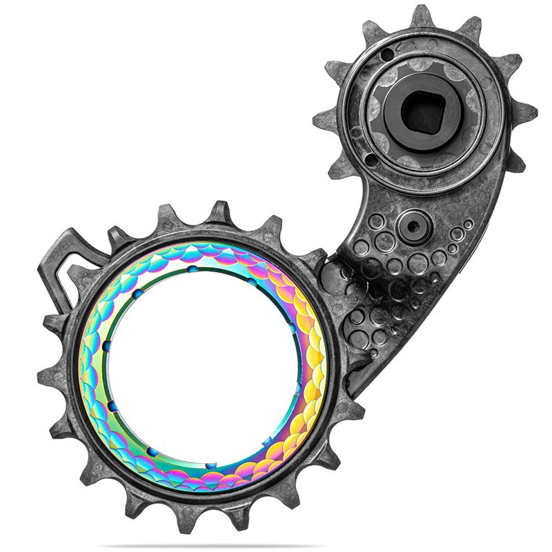 Jaula Cambio Trasero Absolute Black Hollowcage Sram AXS Carbono Arcoiris