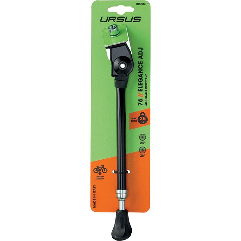 Caballete Lateral Ursus Elegance Ajustable 24/26 260mm Aluminio Negro