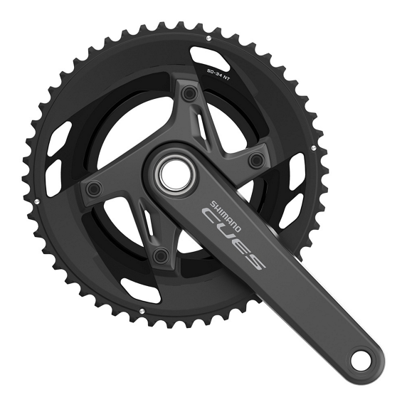 Juego Bielas/Platos Shimano Cues FC-U6040-2 Hollowtech II 50/34d 9/10v Sin Cazoletas Negro