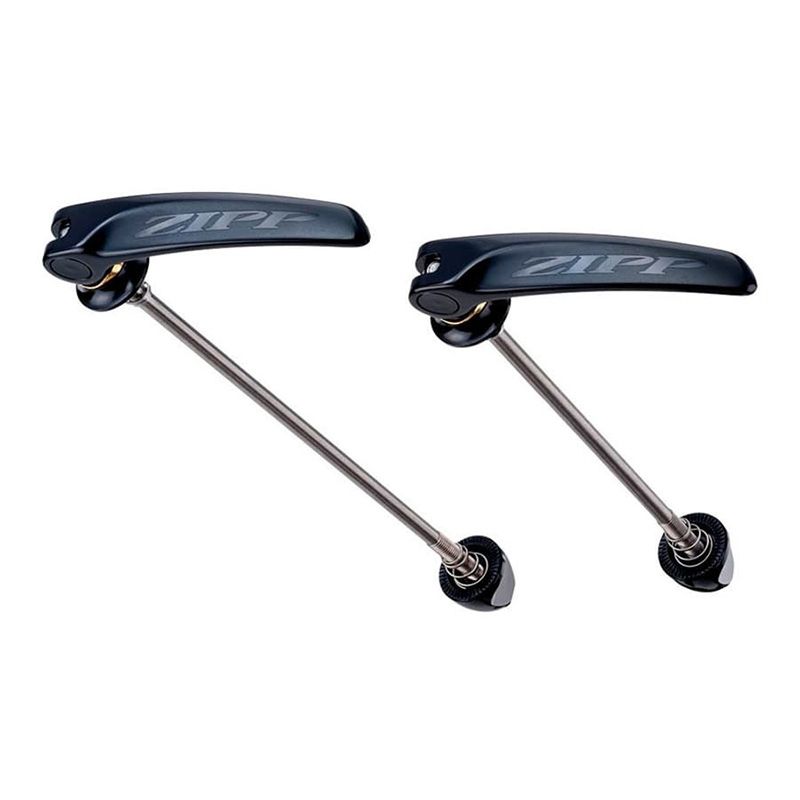 Juego Cierres Rápidos Zipp Tangente 100/130mm Acero Inoxidable Negro Logo Blanco